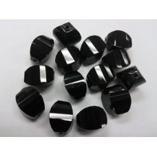 Bohemian Glass Black Facetted Twist Bead