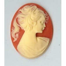 2 x red large cameo 40mm x30mm